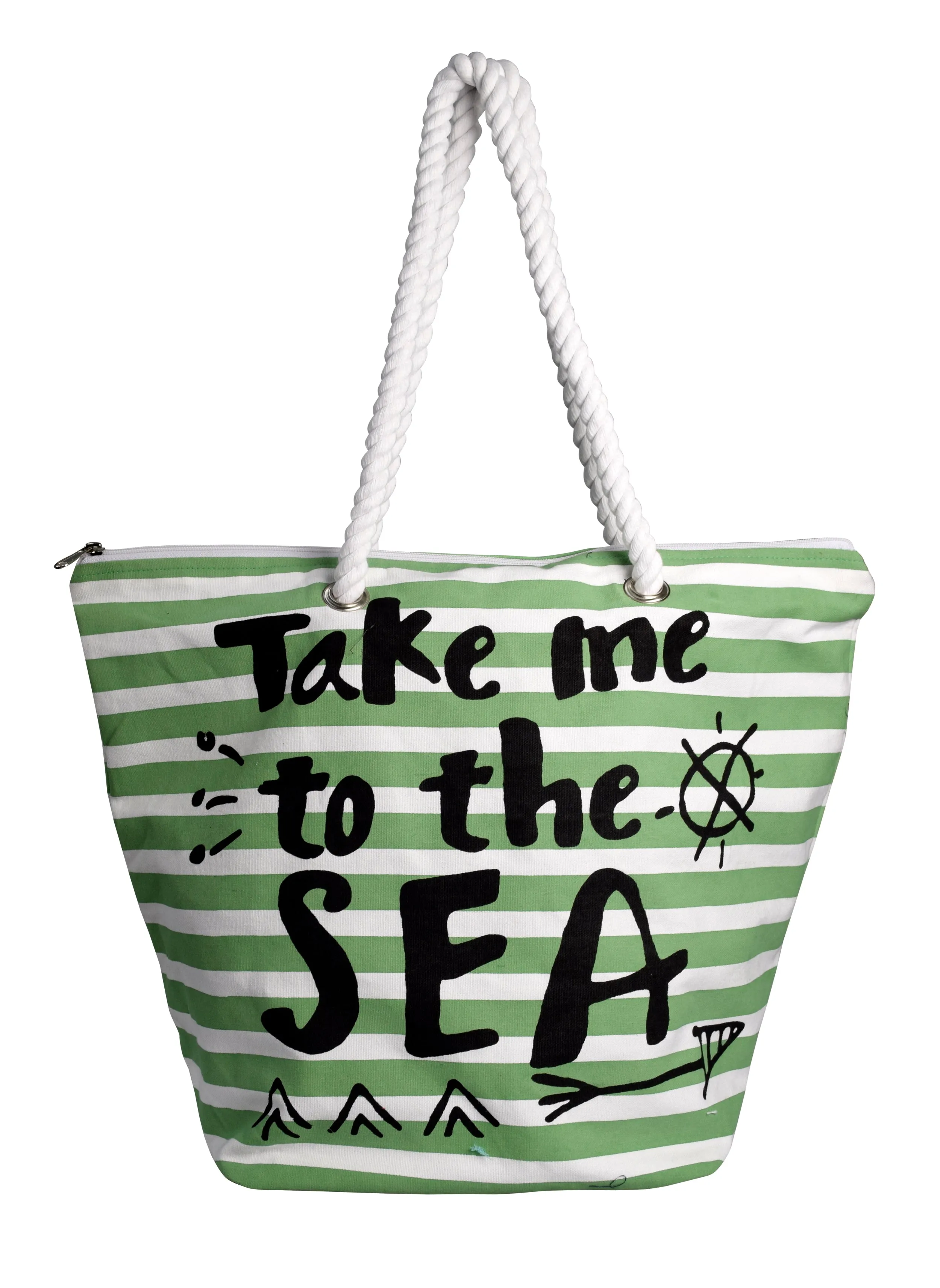 Nautical Print 100% Cotton Canvas Beach Pool Bag Summer Picnic Totes