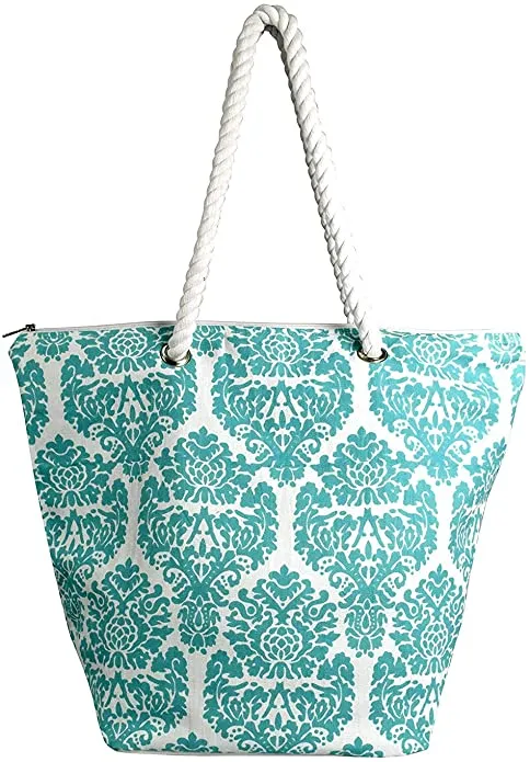 Nautical Print 100% Cotton Canvas Beach Pool Bag Summer Picnic Totes