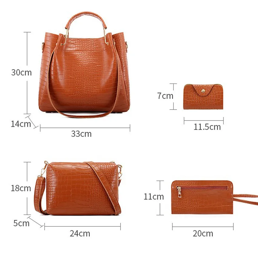 New Arrival Elegant, Stylish Ladies Bag Set3  PU Leather  On Sale (XNB6)