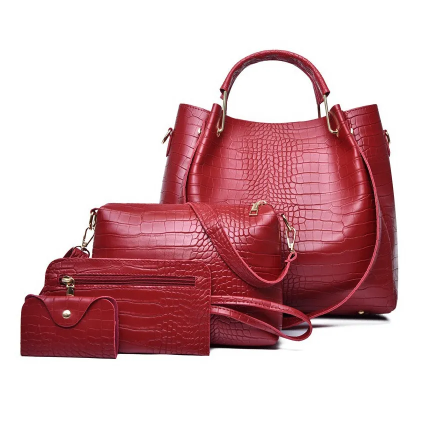 New Arrival Elegant, Stylish Ladies Bag Set3  PU Leather  On Sale (XNB6)