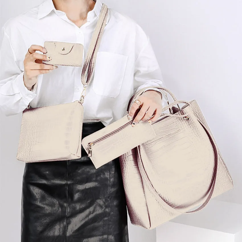 New Arrival Elegant, Stylish Ladies Bag Set3  PU Leather  On Sale (XNB6)