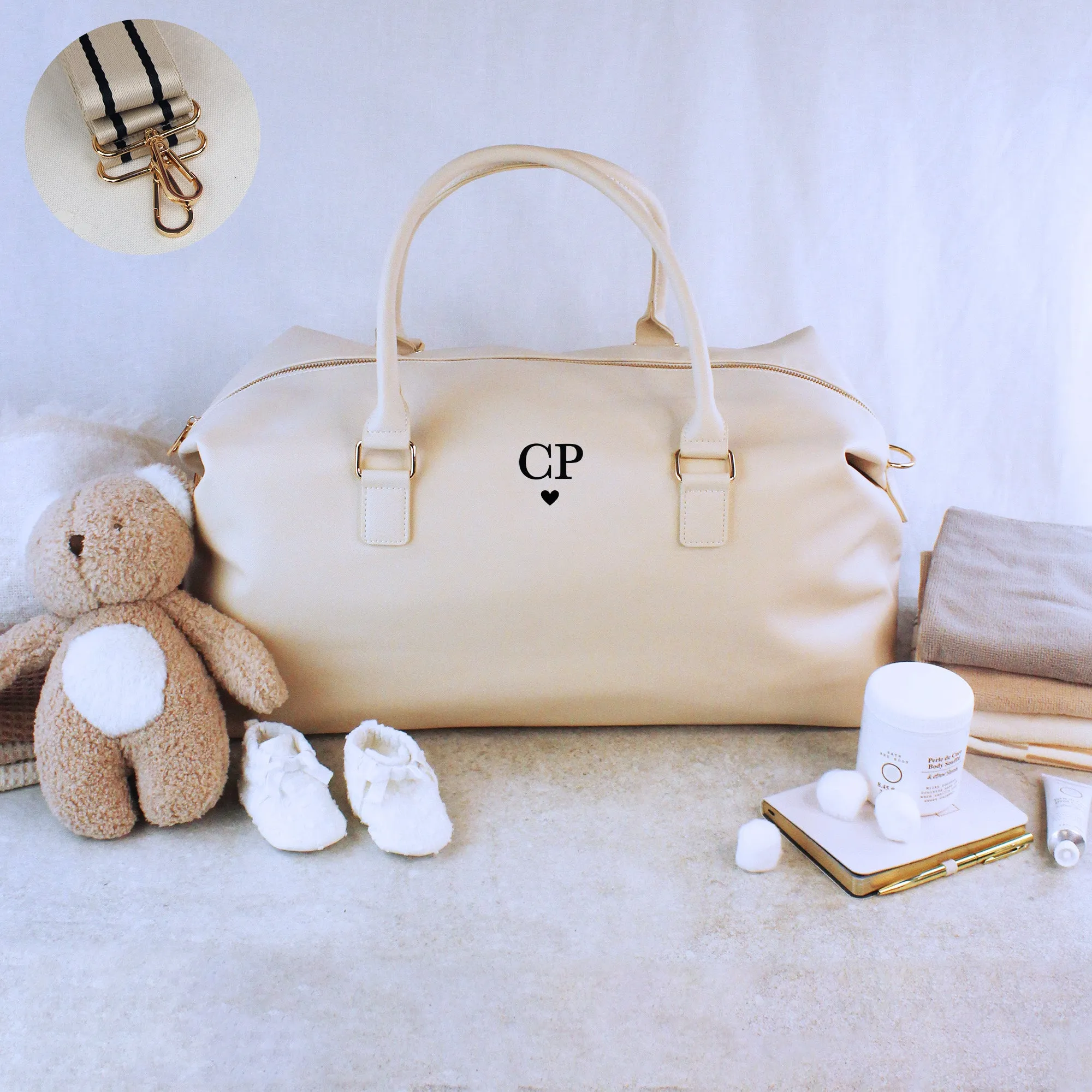 Personalised Large PU Leather Maternity Bag