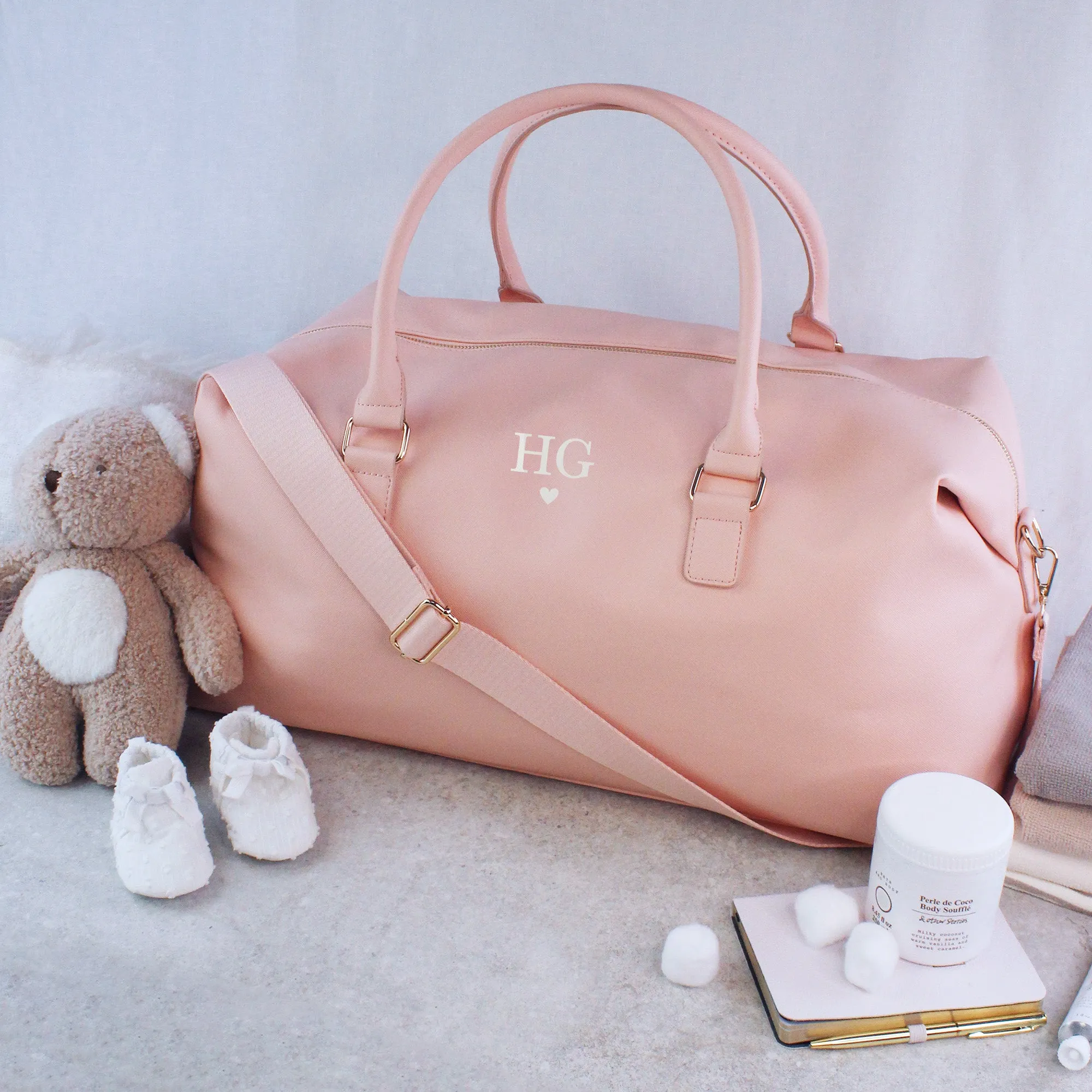 Personalised Large PU Leather Maternity Bag