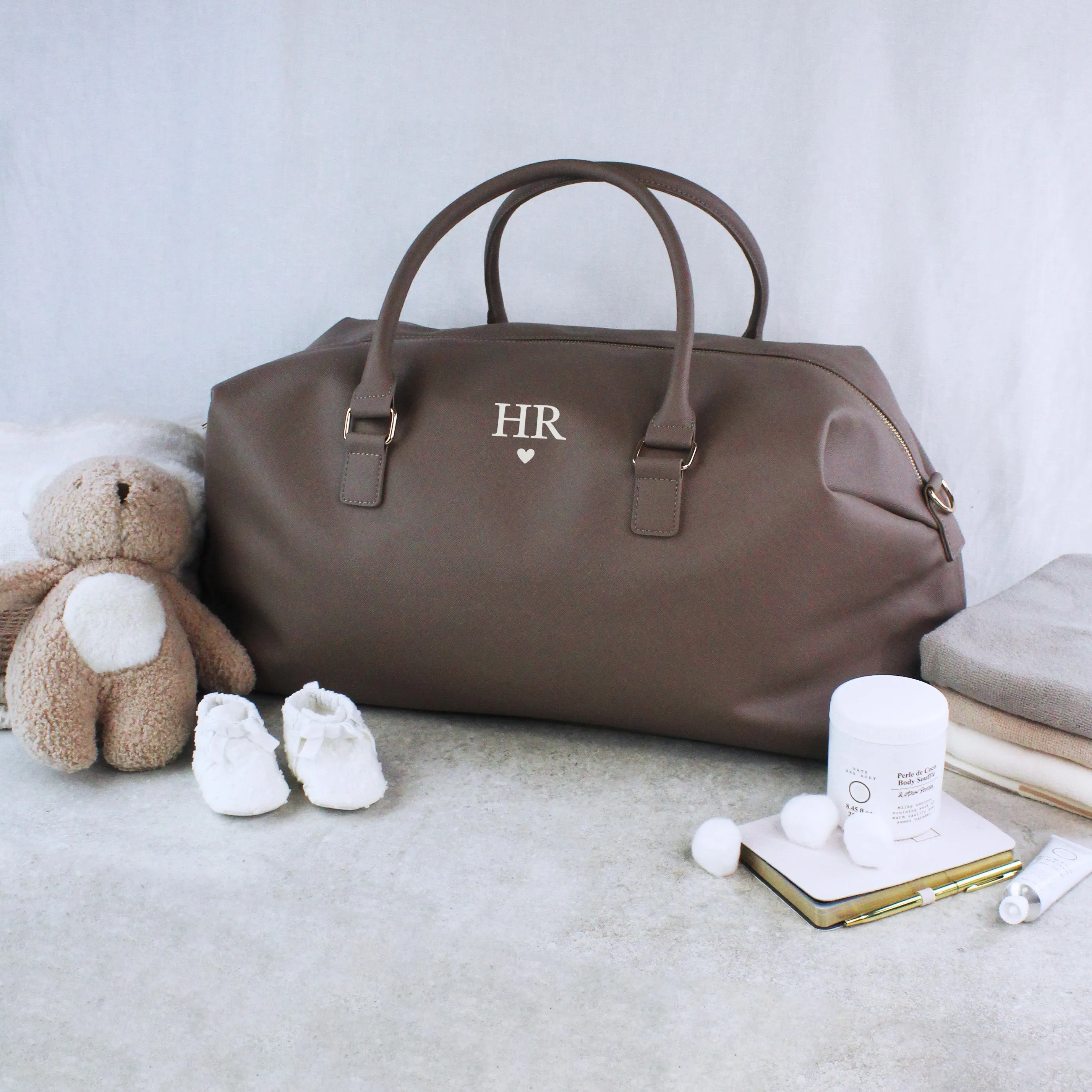 Personalised Large PU Leather Maternity Bag