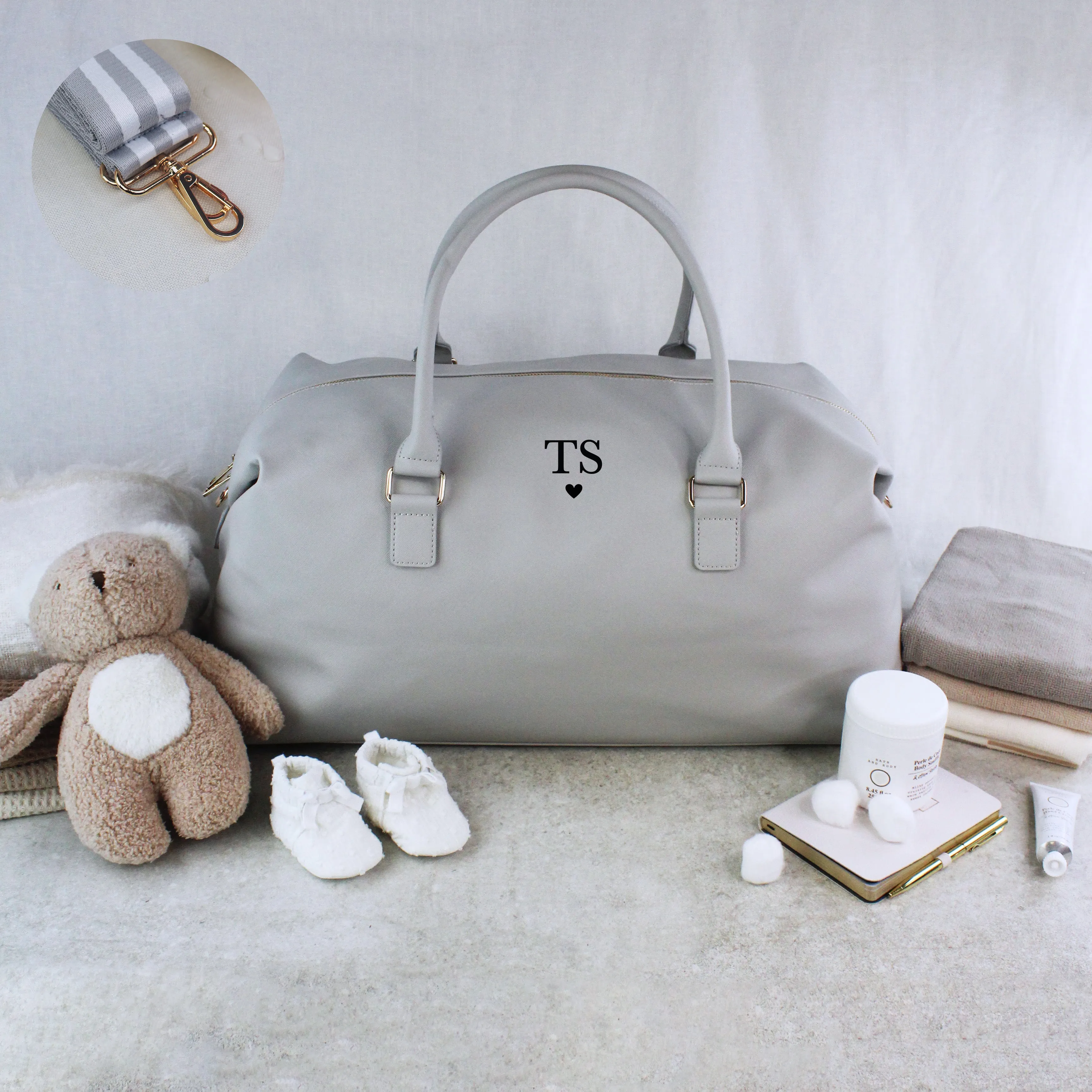 Personalised Large PU Leather Maternity Bag