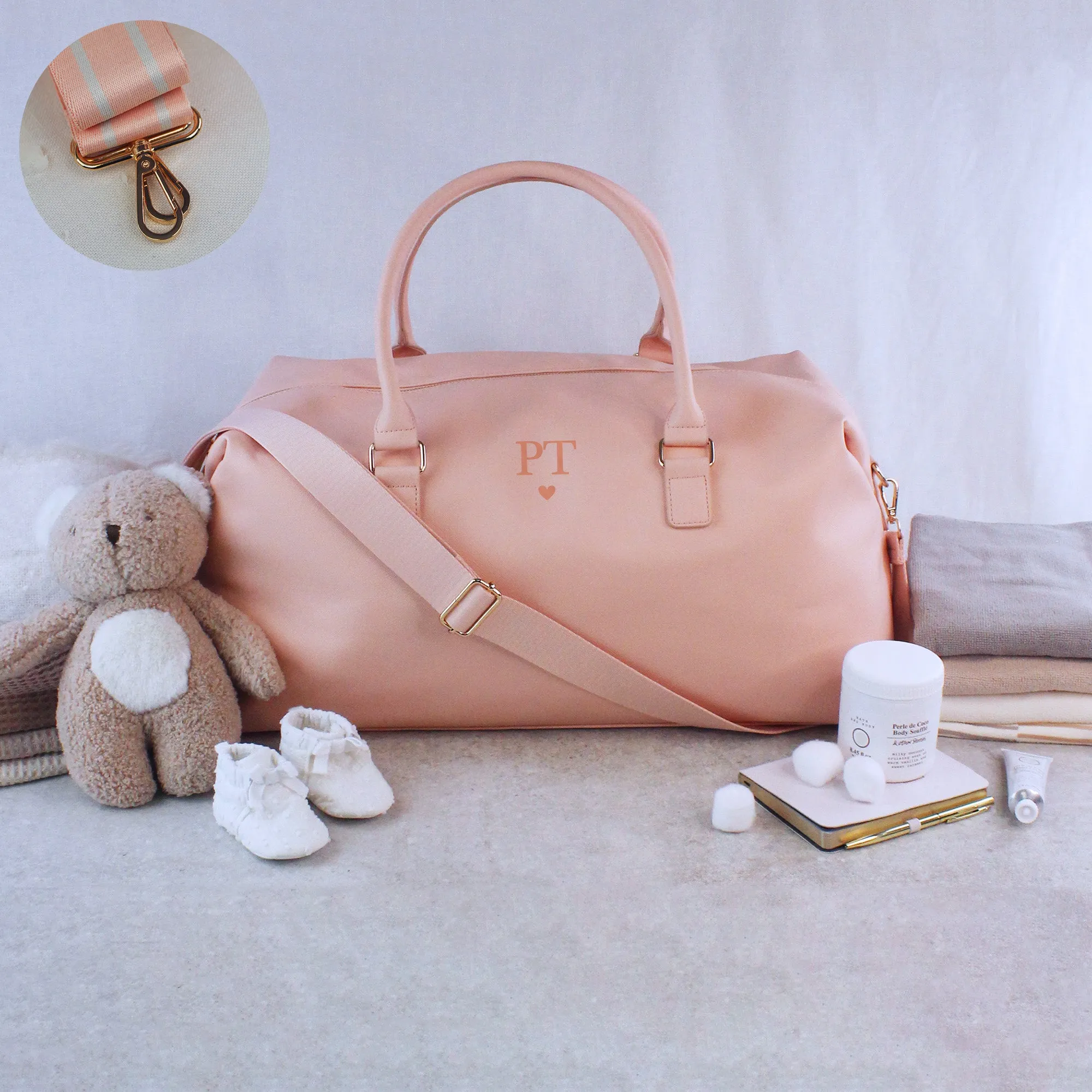 Personalised Large PU Leather Maternity Bag