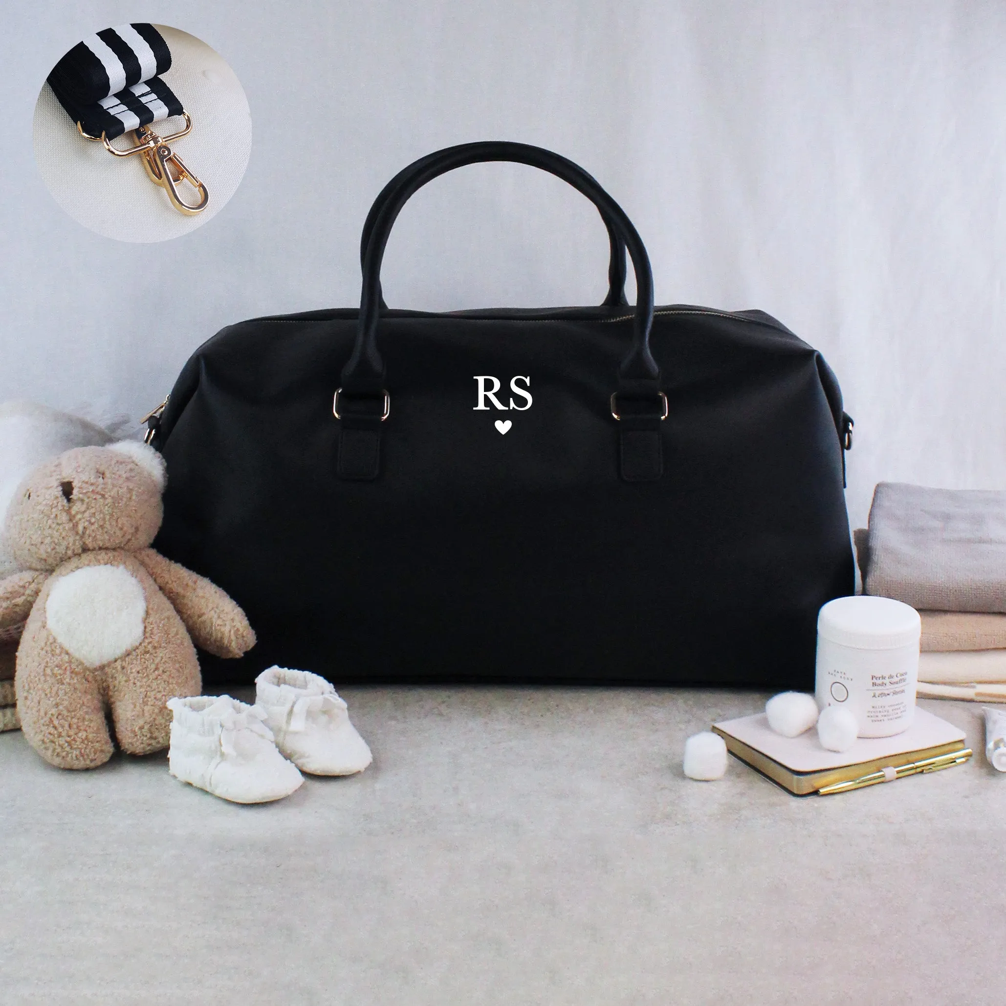 Personalised Large PU Leather Maternity Bag