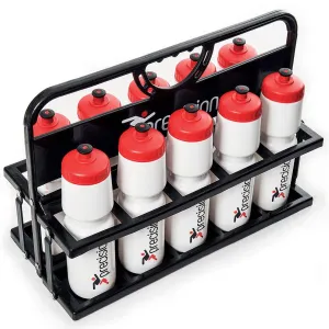 Precision Training Folding Water Bottle Carrier & Bottles (Set of 10)