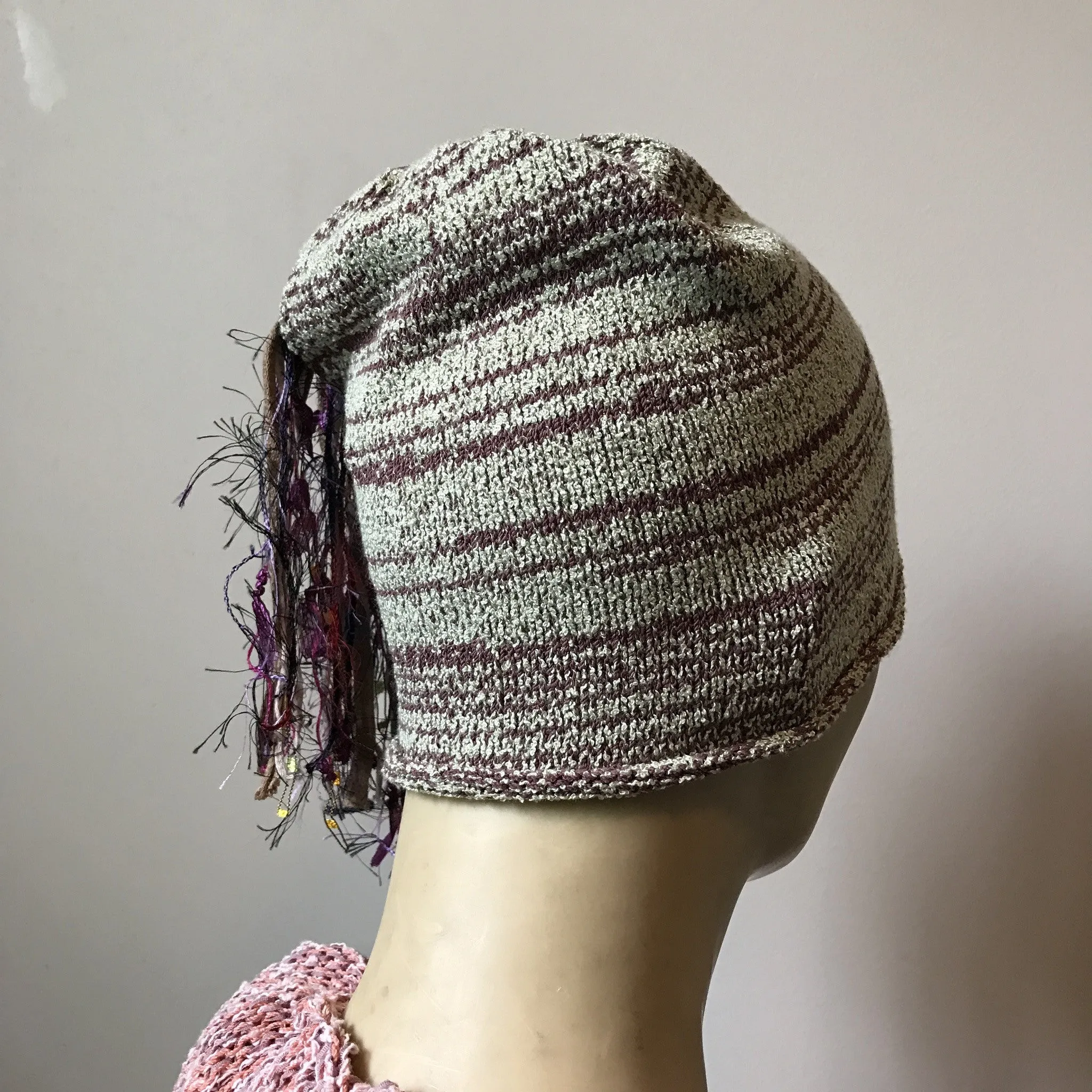 Purple & Pale Green Tweed *Funky Chic Hat* (FH16)