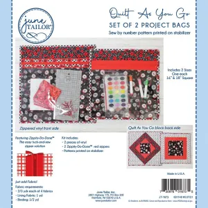 Quilt As You Go Project Bags Kit in Black - June Tailor