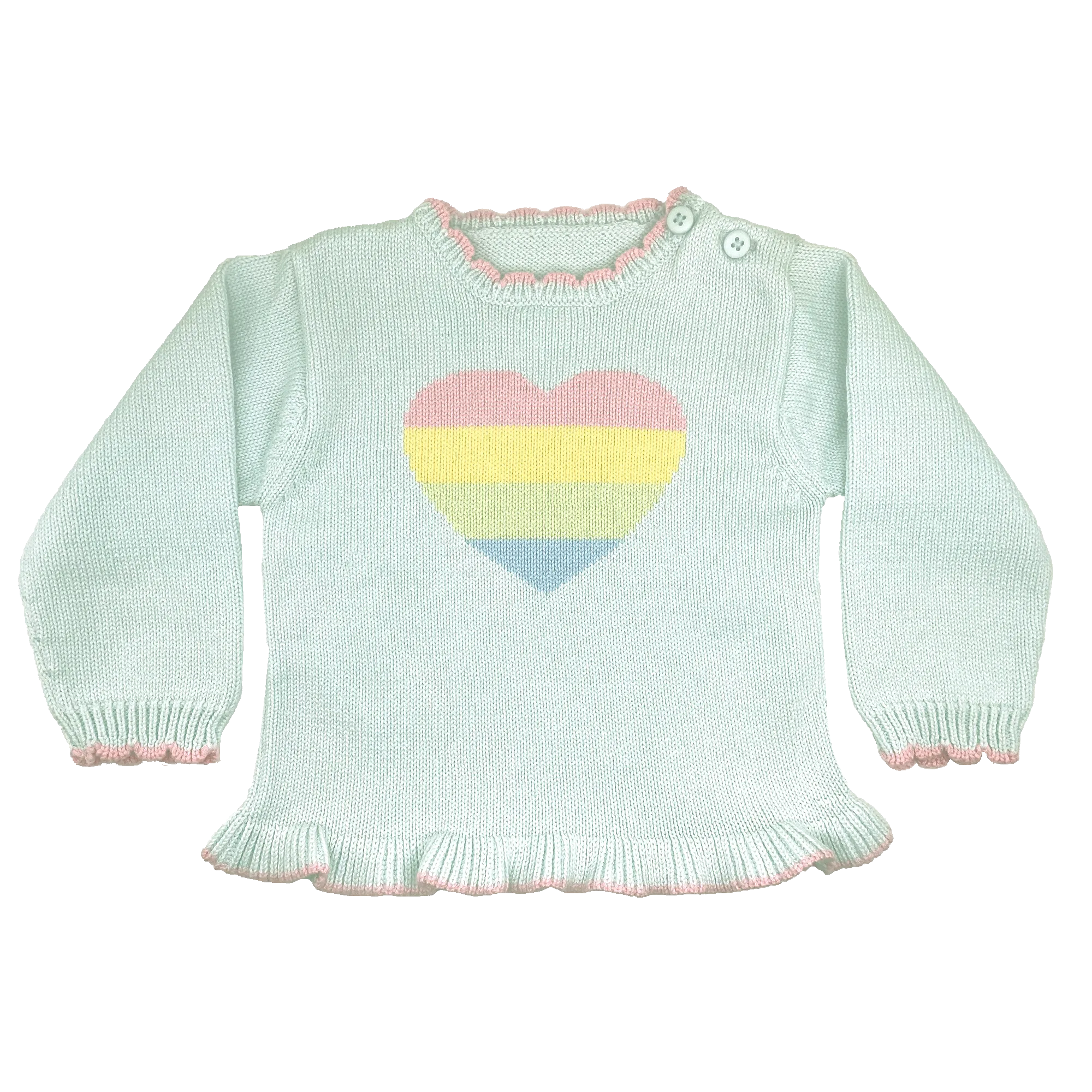 Rainbow Heart Knit Sweater