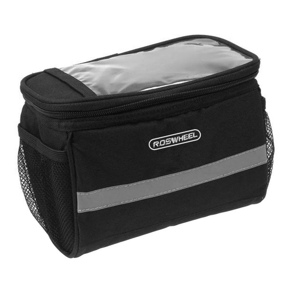 Reflective Bicycle Handlebar Basket Insulated Cooler Bag Outdoor Cycling Mountain Bike Front Tube Bag Pack