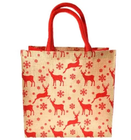 Reindeer Jute Shopping Bag