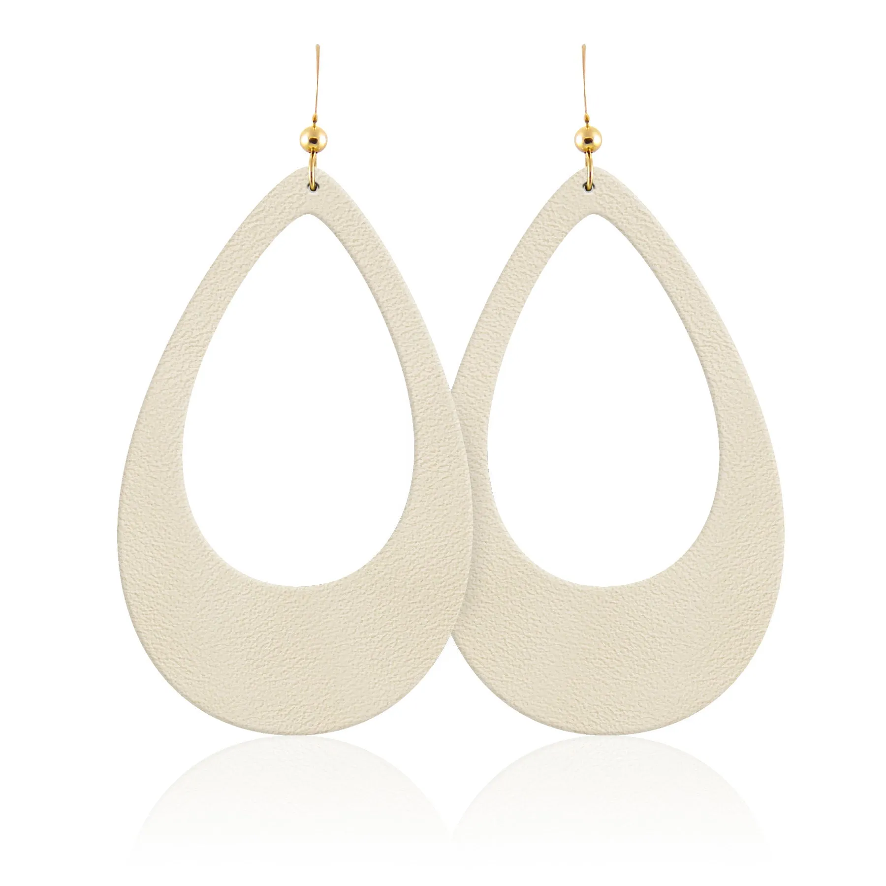 Sand Cutout Teardrop Leather Earrings