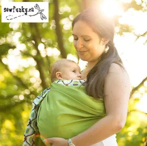 Sewfunky Designer Baby Sling Groovy Green on Avocado #SF017