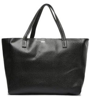 Shopping Bag Black Leather Large Wire