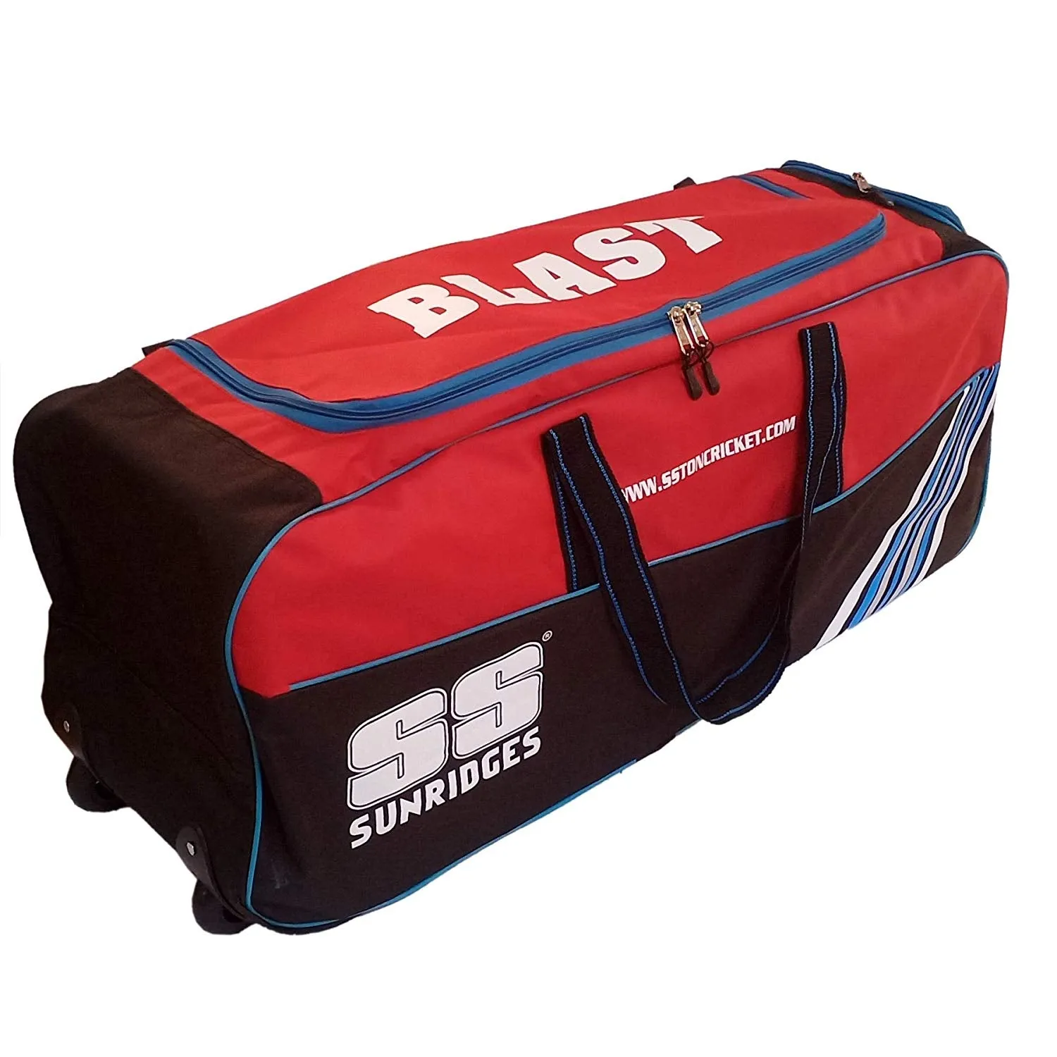 SS Double Wheel Cricket Kit Bag - Blast (Red-Black)