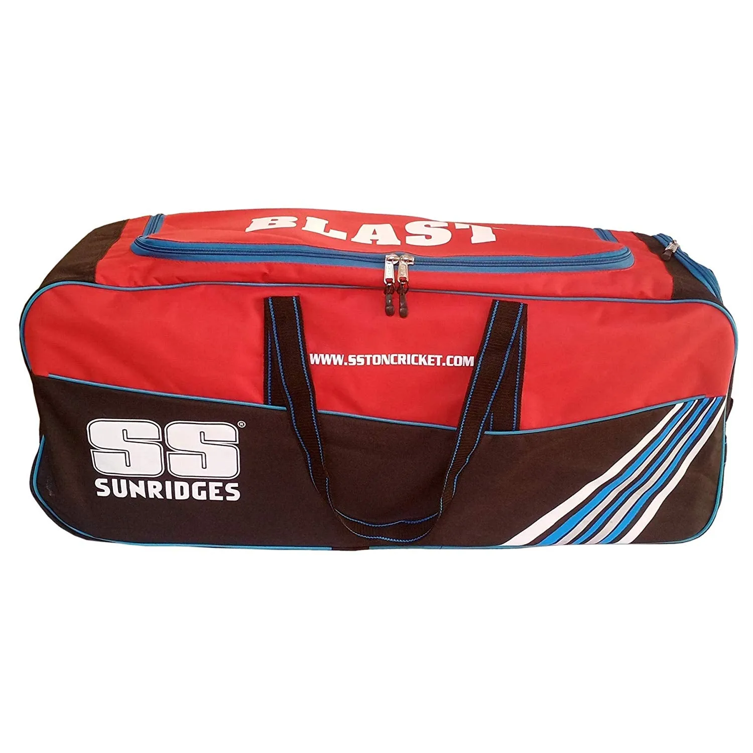 SS Double Wheel Cricket Kit Bag - Blast (Red-Black)