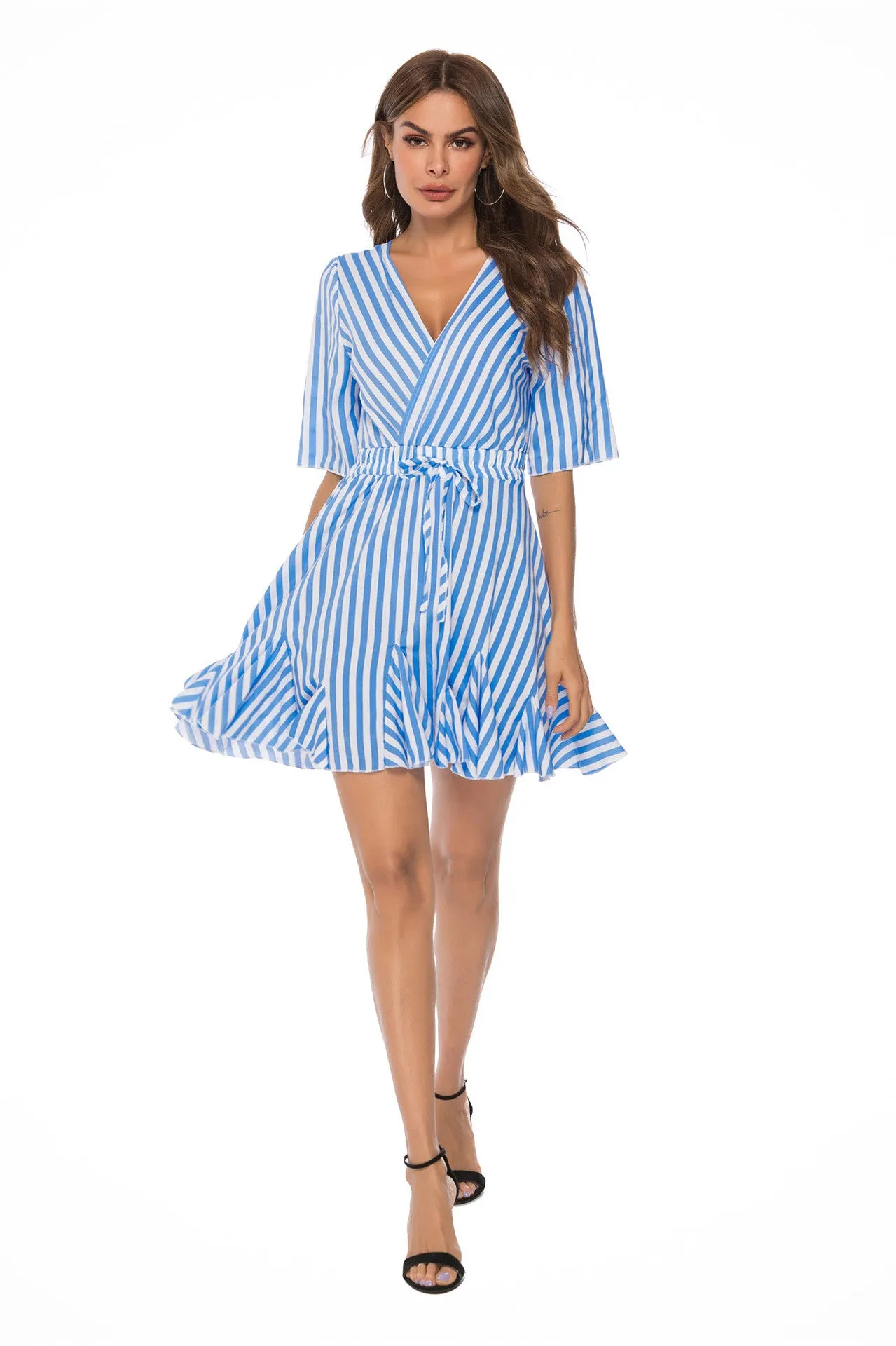 Summer Hot Striped Stitching Dress