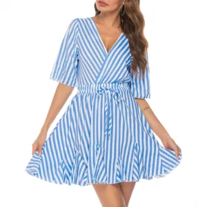 Summer Hot Striped Stitching Dress