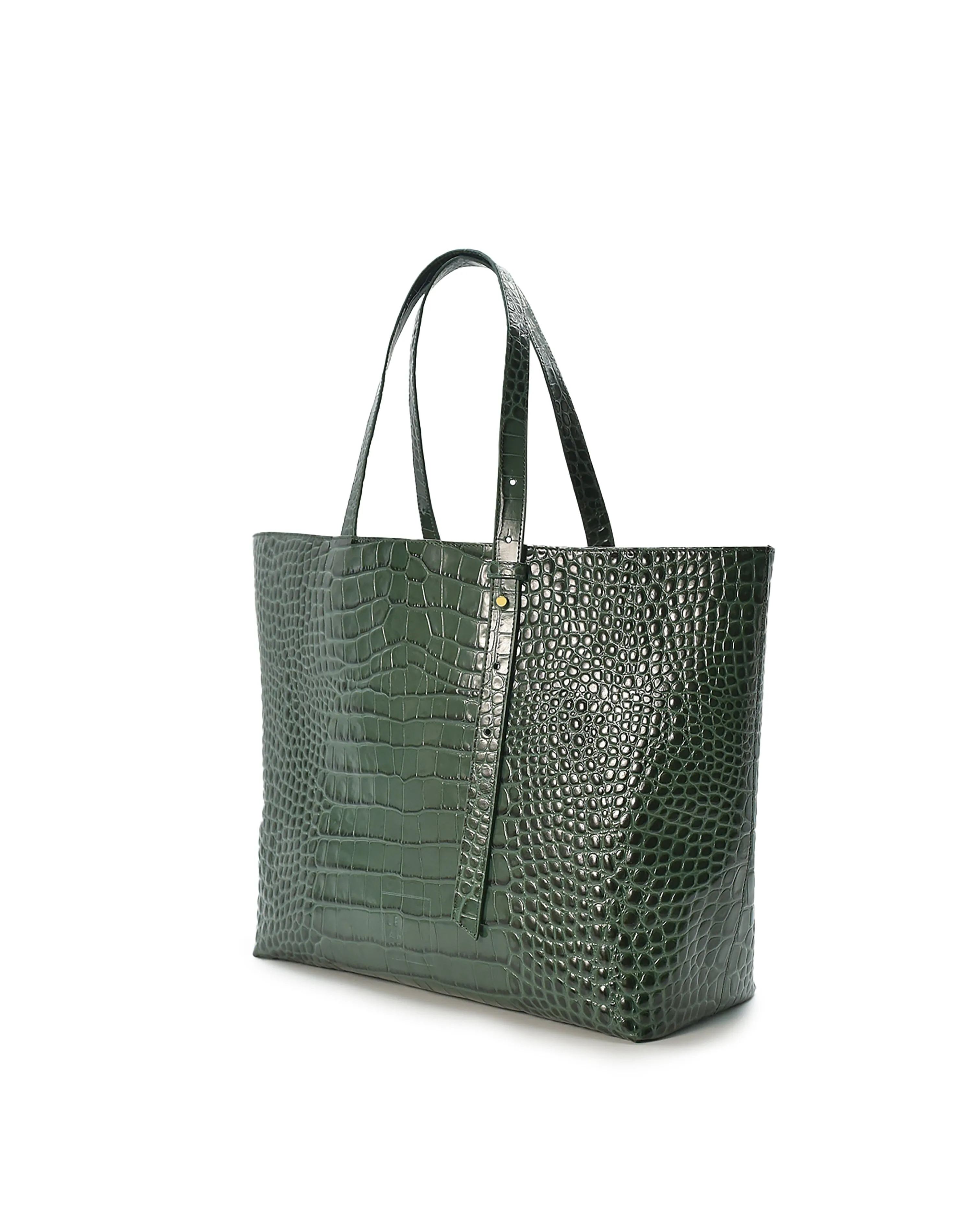 Tote Bag Green printed leather