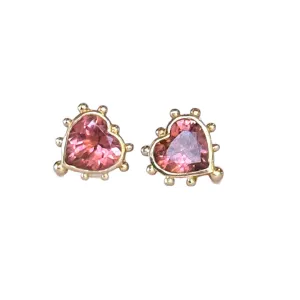 Tourmaline Heart Studs