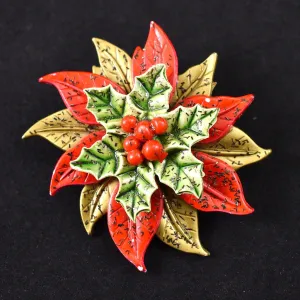 Vintage Lightweight Poinsettia Brooch