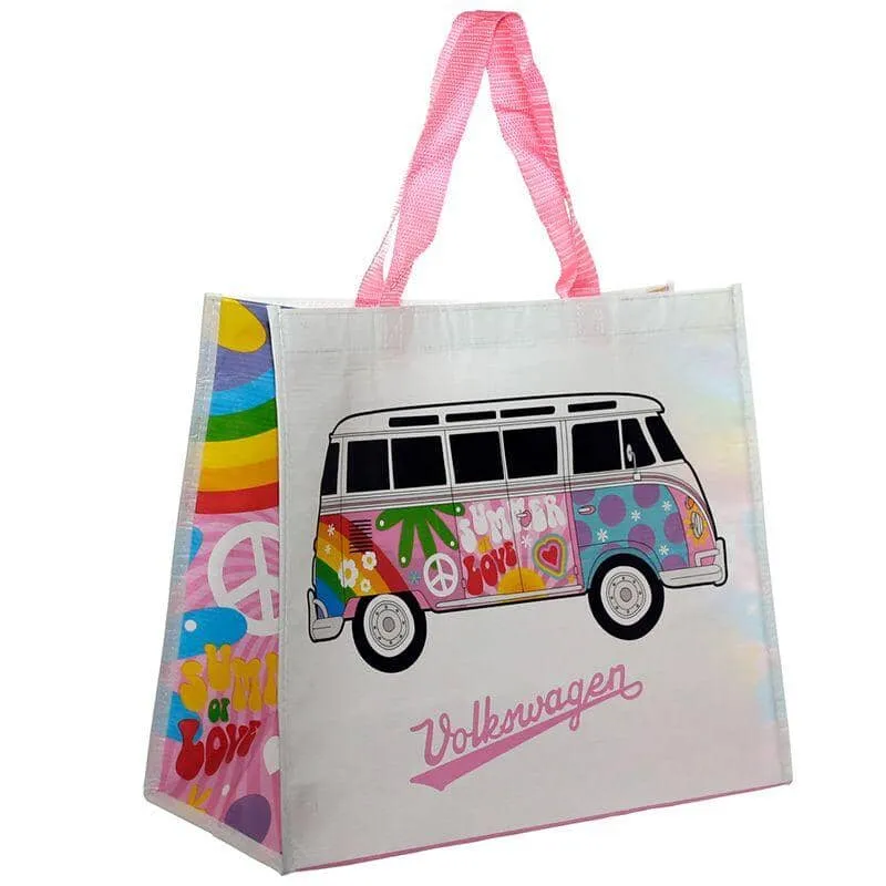 Volkswagen VW T1 Camper Bus Summer Love Recycled Plastic Bottles RPET Shopping Bag