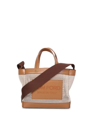 White and beige Mini Shopping bag