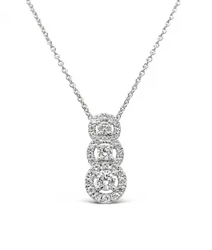 White Gold Diamond Tri Loop Necklace