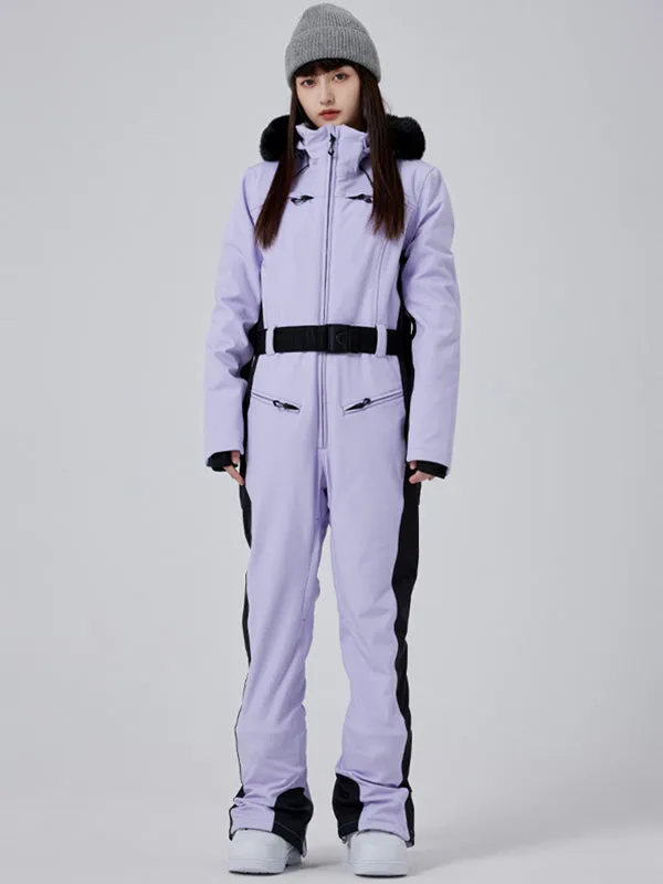 Women's Alpine Elegance Faux-Fur All-Inclusive Ski Overalls