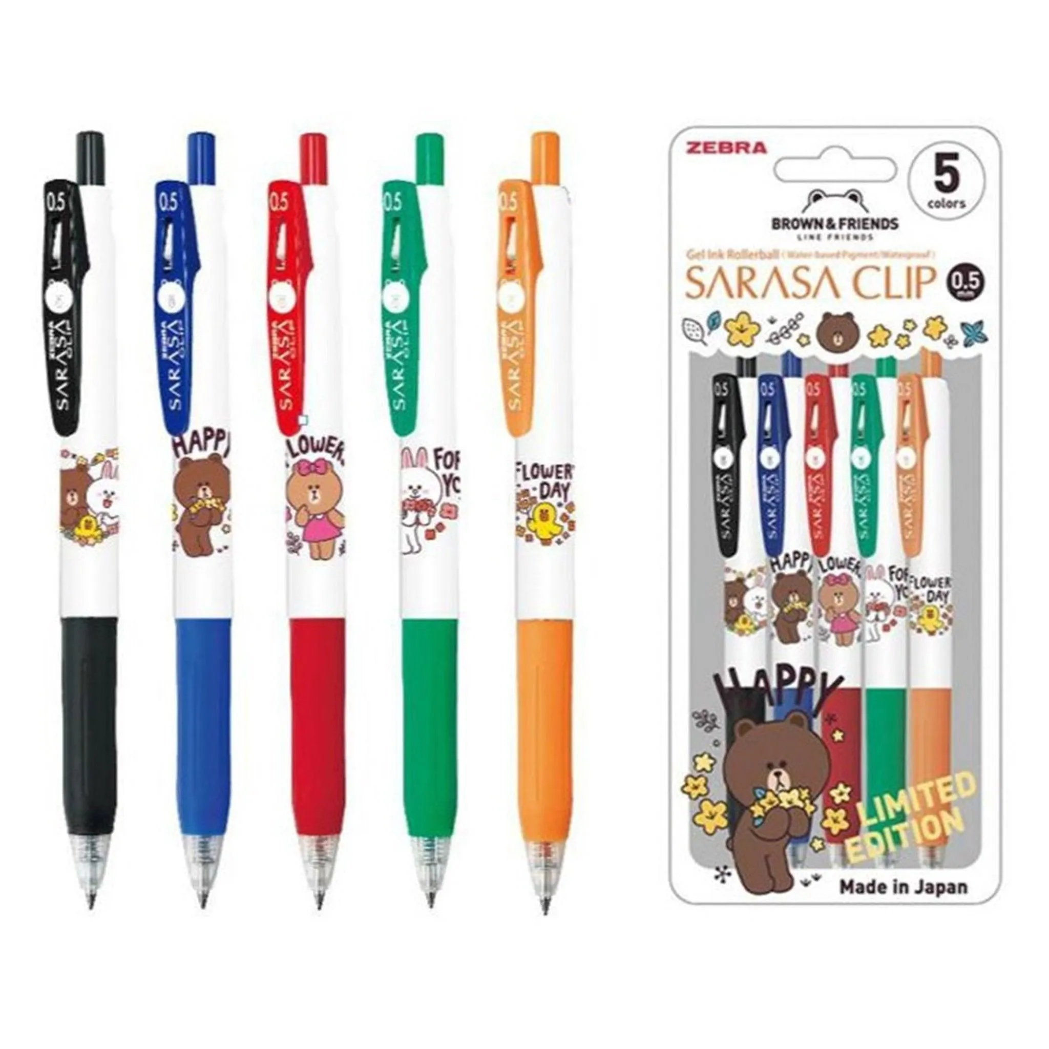 ZEBRA SARASA x LINE Friends Limited 0.5MM Ballpoint Pen Brown Cony Sally Choco JJ15LN2